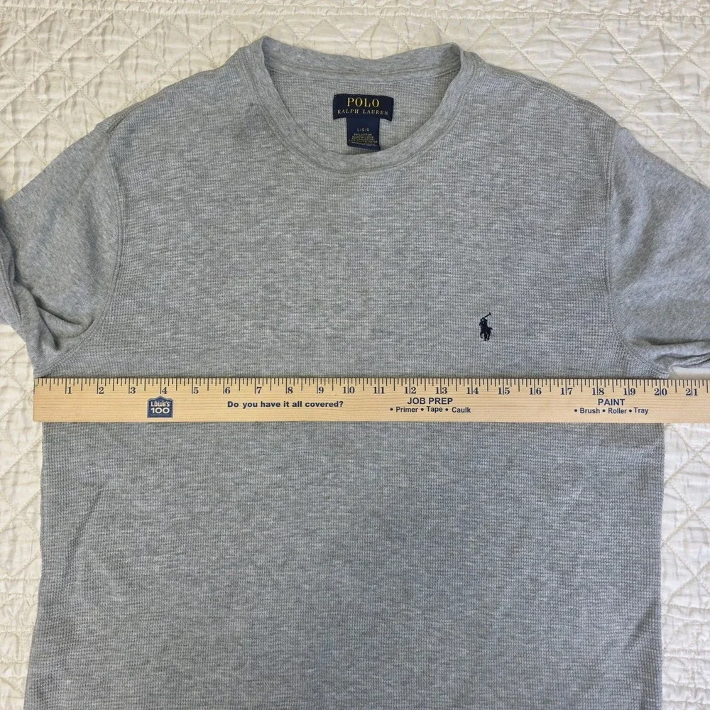 Polo Ralph Lauren Men's Large Gray‎ Light Thermal Body Jersey Knit Sleeve Shirt